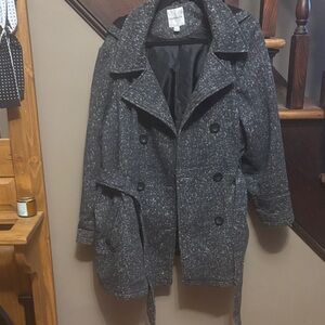 Croft & Barrow Charcoal Double-Breasted Trench Coat